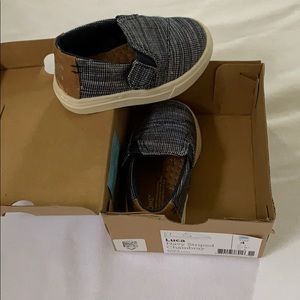 Toms Luca stripe chambray slip on shoe
